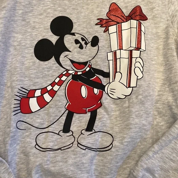 H&M Girls Mickey Mouse Christmas Sweatshirt! Like New! 12-14Y - Picture 2 of 5